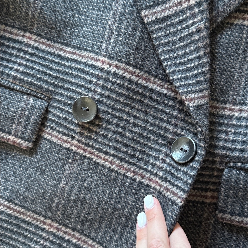 NEW- House of Harlow 1960 Wool Blend Plaid Coat - Picture 5 of 13